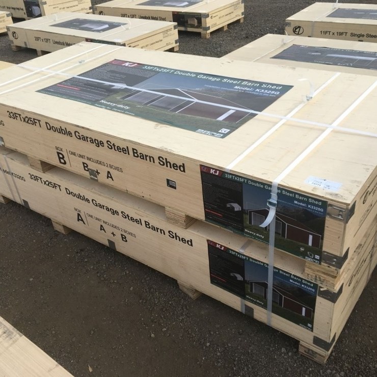 Unused 33ft x 25ft x 14ft Double Garage Steel