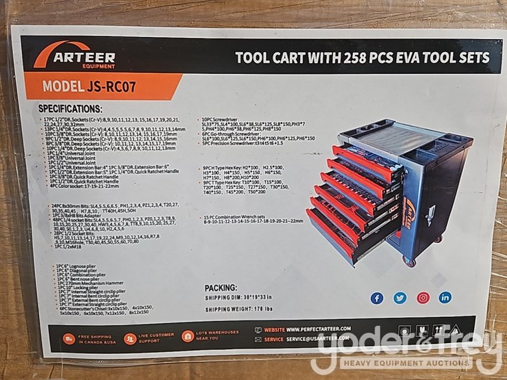 unused-arteer-7-drawers-c/w-258-pcs-tools-(js-rc07)-image-6