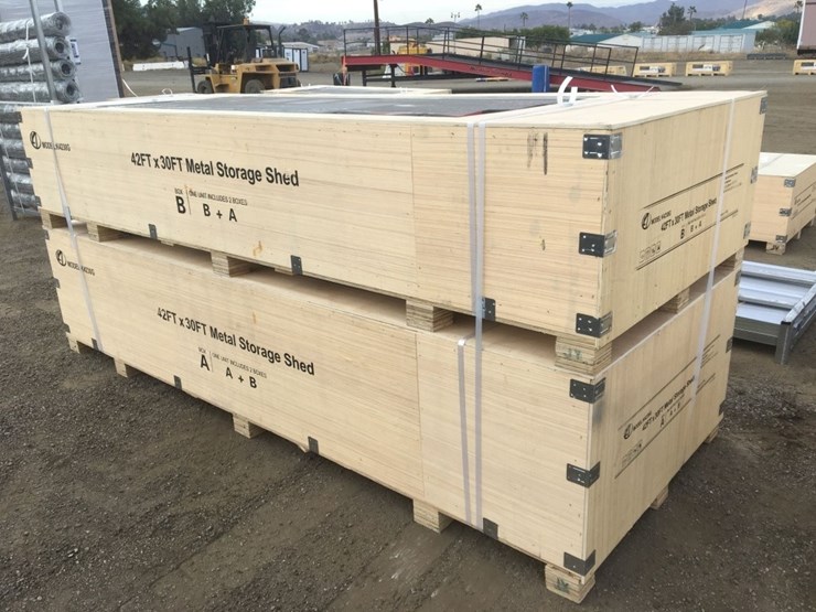 unused-30ft-x-42ft-x-13ft-metal-storage-shed,-image-2