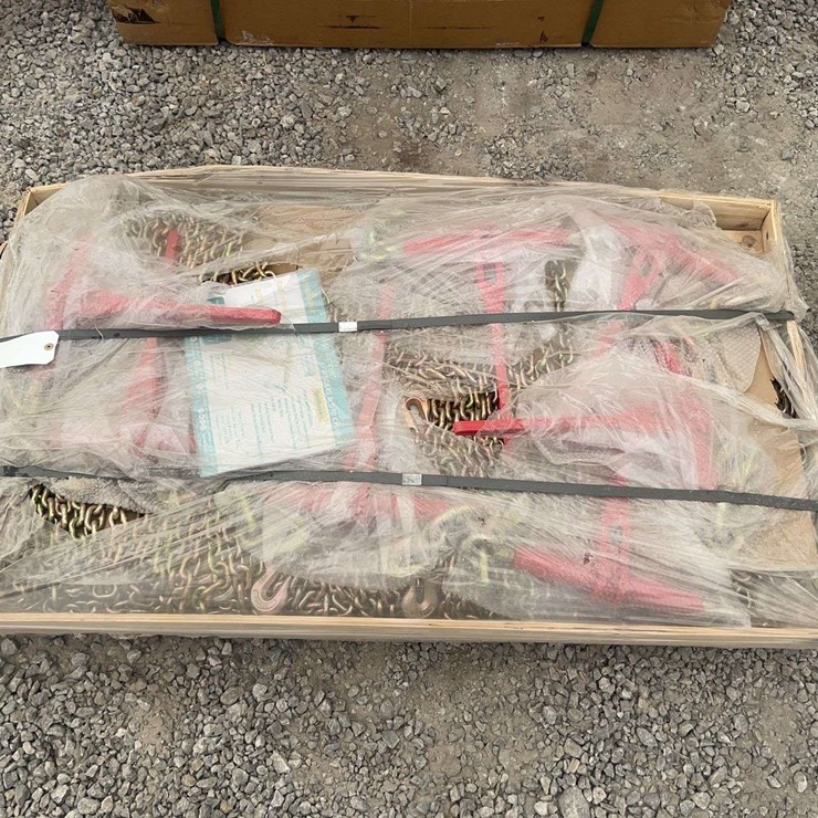 (6) 5/16” x 20’ Grade 70 Transport Chains with (8) 5400 lb Ratchet Binders