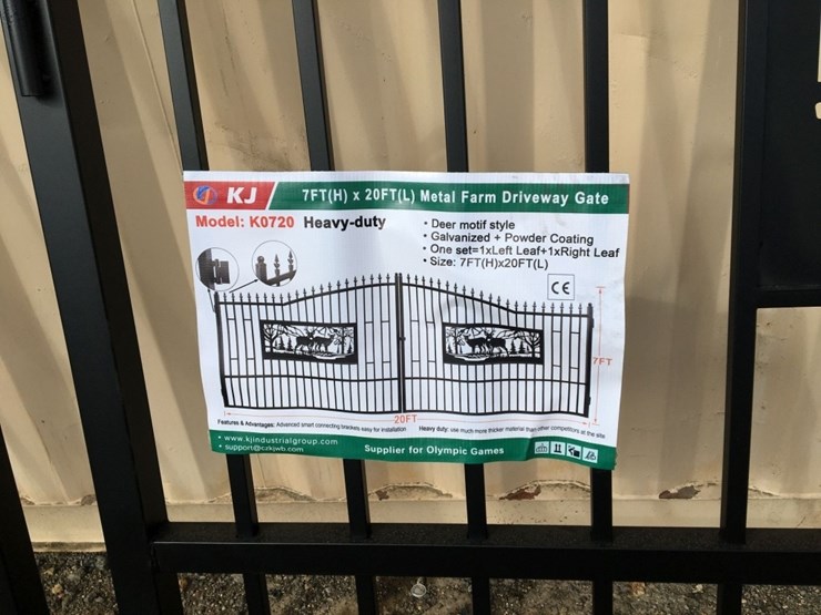 unused-20ft-bi-parting-wrought-iron-gate-w/deer-image-2