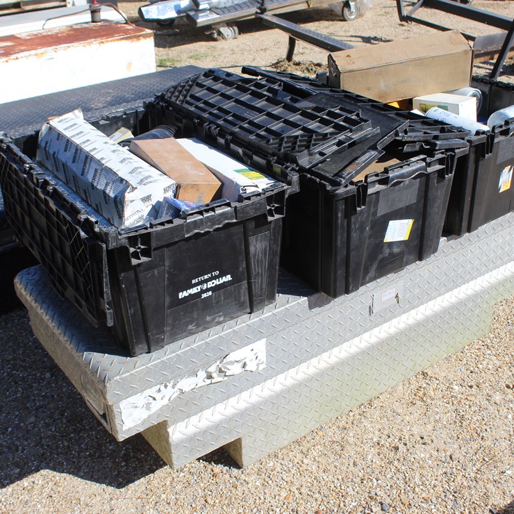 #24757 • TOOL BOX WITH 3 TOTES OF FILTERS