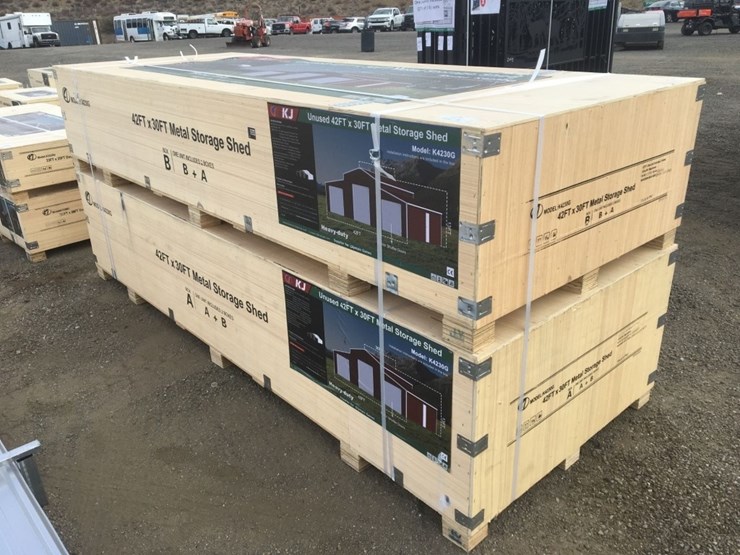 unused-30ft-x-42ft-x-13ft-metal-storage-shed,-image-1