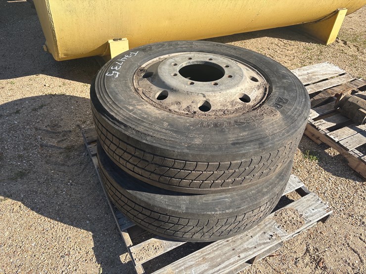 #24735-•-2-semi-truck-rims-and-tires-image-1