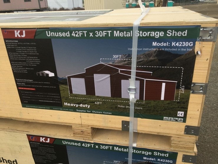 unused-30ft-x-42ft-x-13ft-metal-storage-shed,-image-3