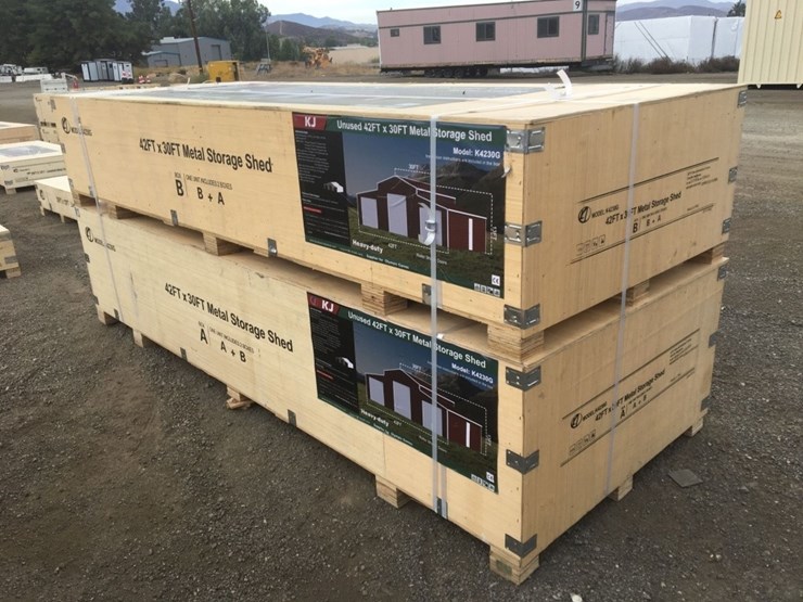 unused-30ft-x-42ft-x-13ft-metal-storage-shed,-image-2