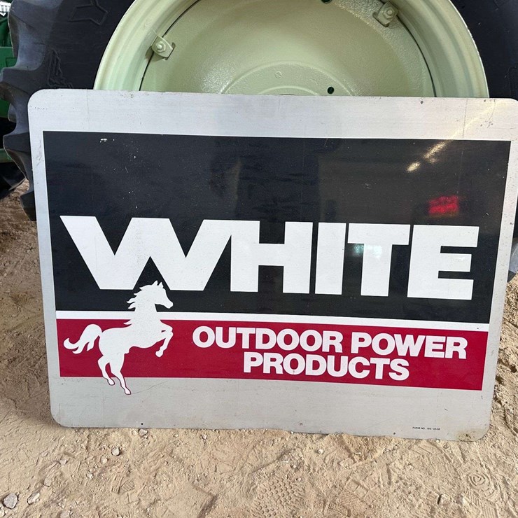 White Outdoor Power Products Double Sided Sign