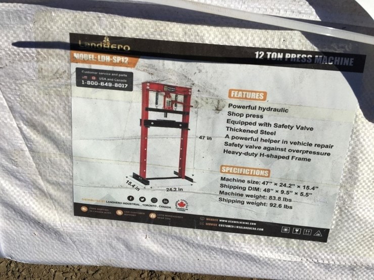 unused-landhonor-ldh-sp12-12-ton-shop-press.-image-2