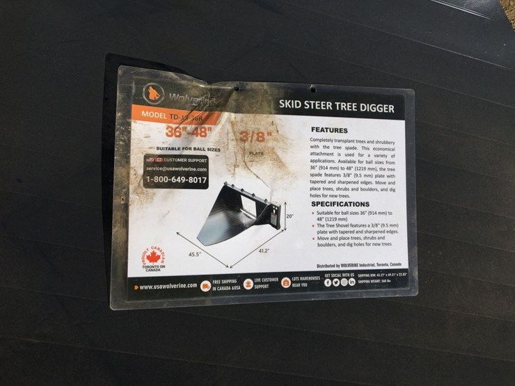 unused-wolverine-td-13-36r-tree-digger-attachment,-image-3