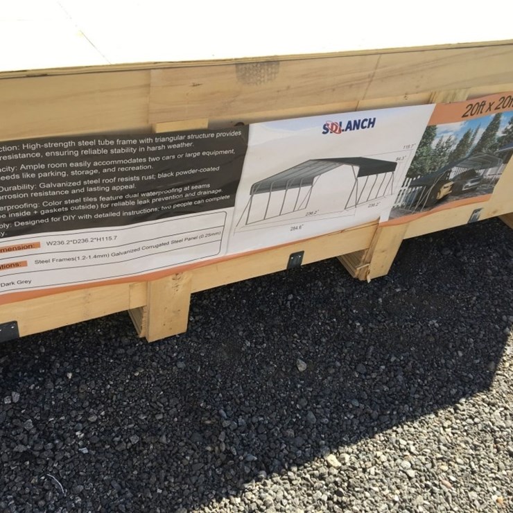 Unused 2025 SD Lanch 20ft x 20ft Steel Carport.