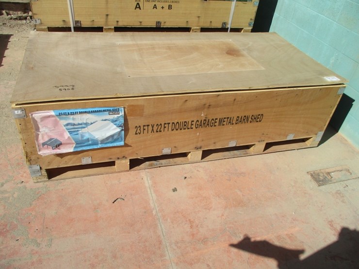 new-unused-23'x22'-double-garage-steel-shed-image-1