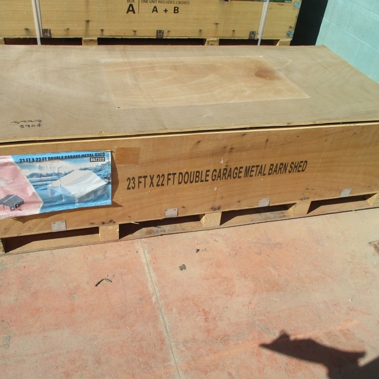 New Unused 23'x22' Double Garage Steel Shed