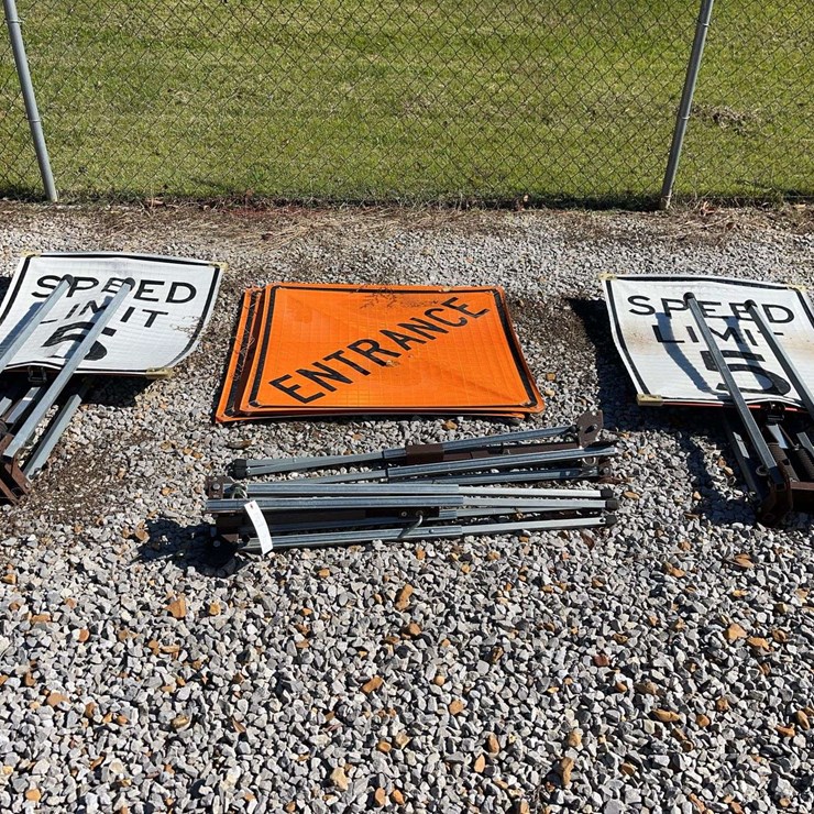 Group of Signs with Stands