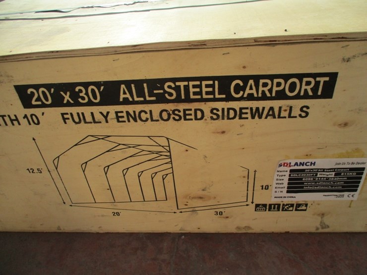 new-unused-20'-x-30'-all-steel-carport,-image-4