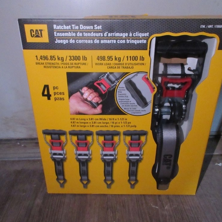 (4) New Unused 16' x 1/2" Cat Ratchet Straps,
