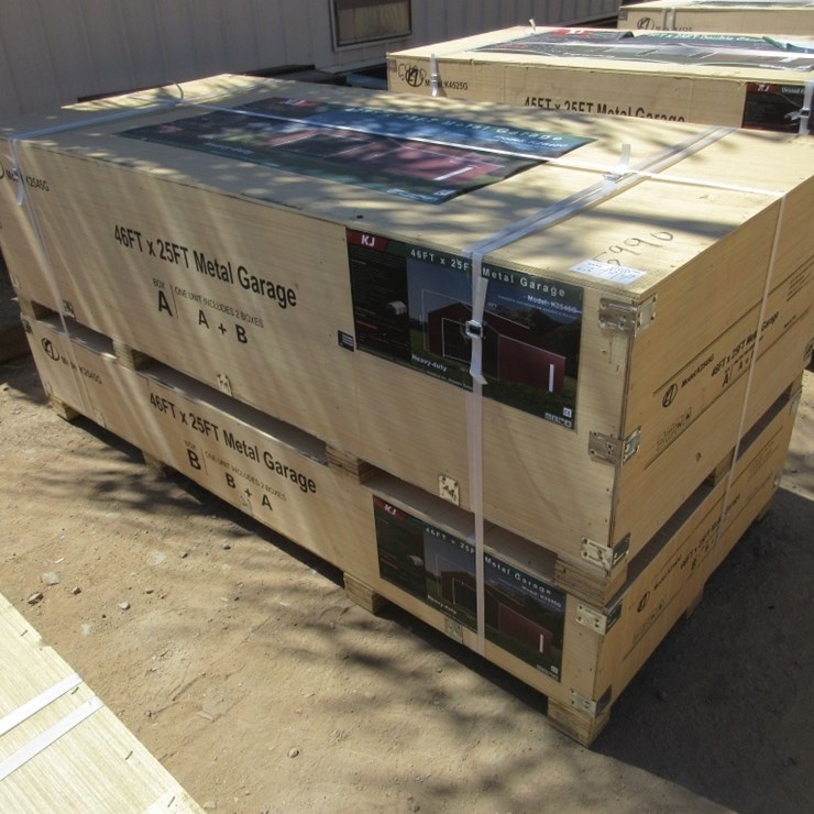 New Unused 46' x 25' Single Garage Steel Shed,