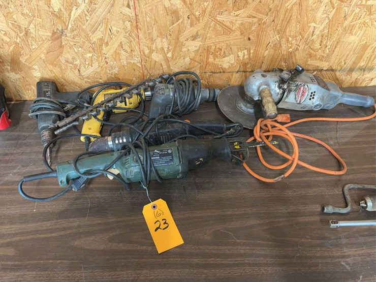 (6)-sawzall,-angle-grinder,-heatgun,-(3)-drills-image-2