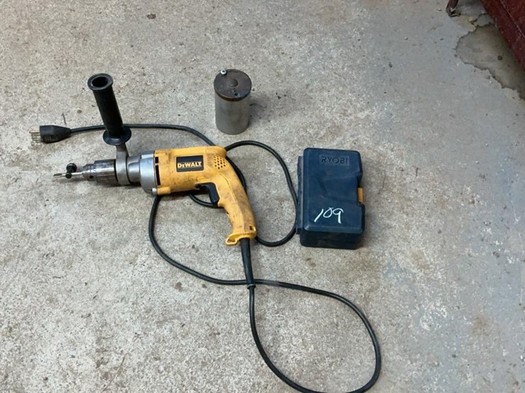 #109-•-dewalt-1/2”-electric-drill-and-bits-image-1