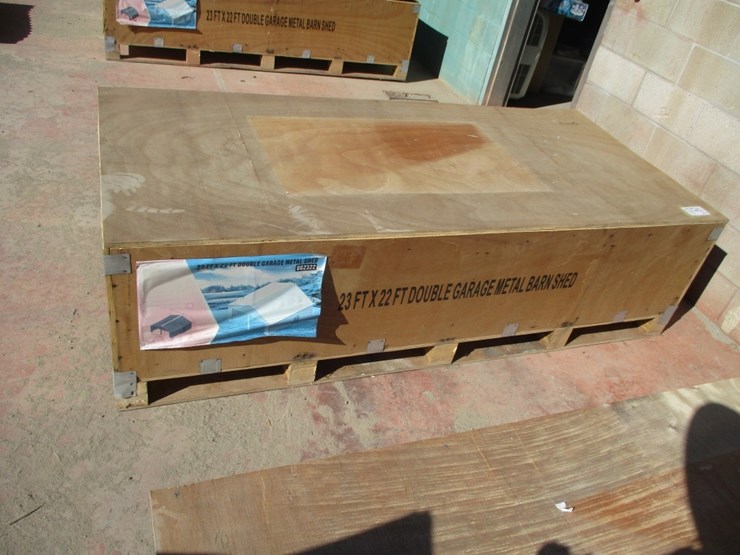 new-unused-23'x22'-double-garage-steel-shed-image-1