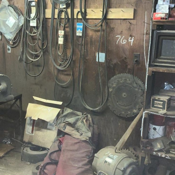 #764 • Electric Motor, V Belts, and Assorted Parts