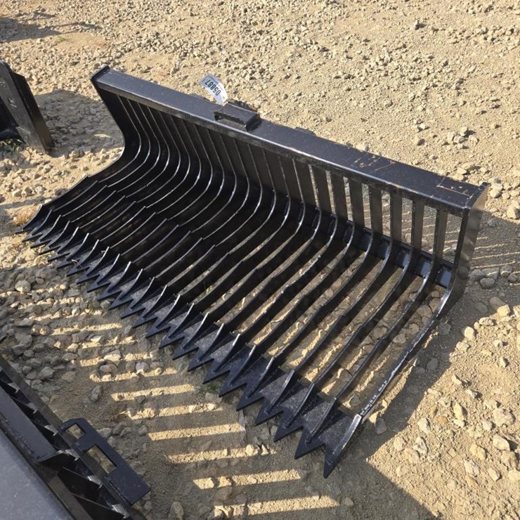 #5887 • NEW 72" SKID STEER FINE SKELETON BUCKET LOW SIDE