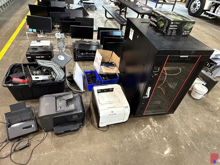 sysracks-server-rack-w/-temp-set,-apc-power-supply,-hp-400-printer,-hp-68710-printer,-scan-snap-ix5-image-1