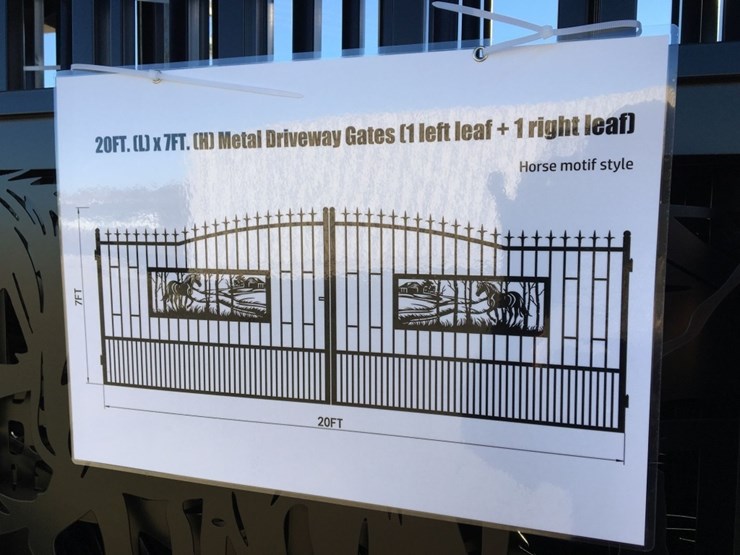 unused-20ft-bi-parting-wrought-iron-gate-w/horse-image-2