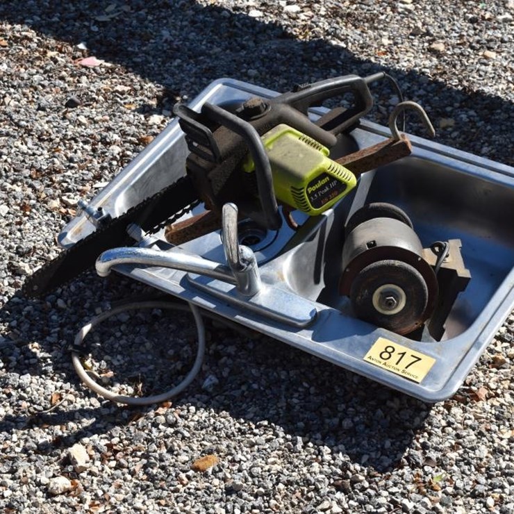SINK, CHAINSAW, GRINDER, AND MISC
