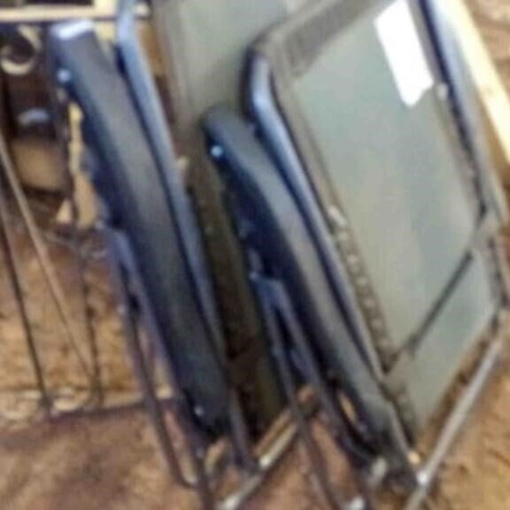 Metal Folding Table + 2 Lounge Chairs