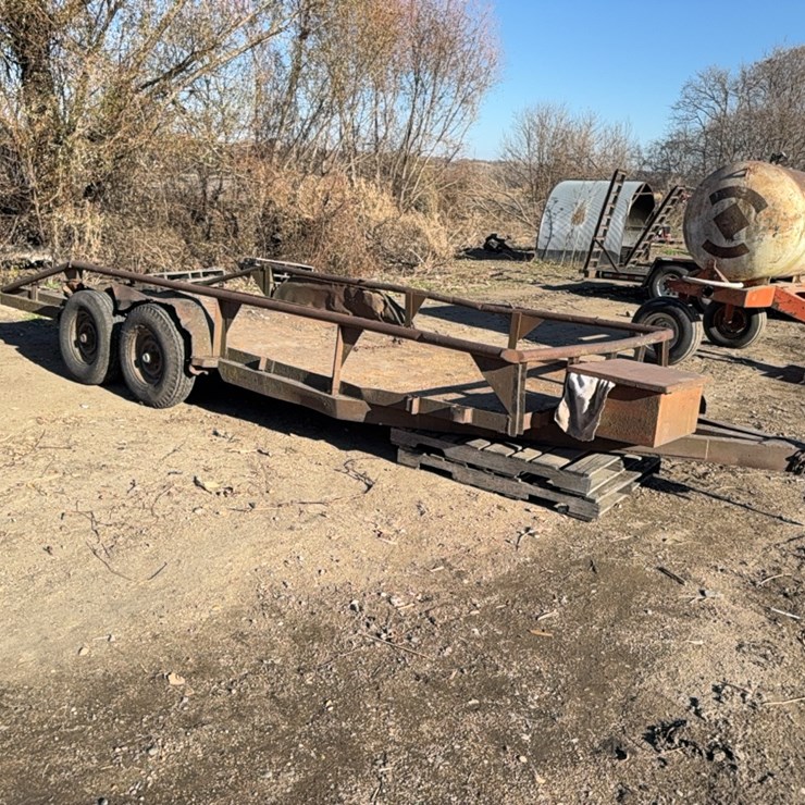 6.6’ x 18’ Homemade Tandem Axle Car Trailer, **NO Title**