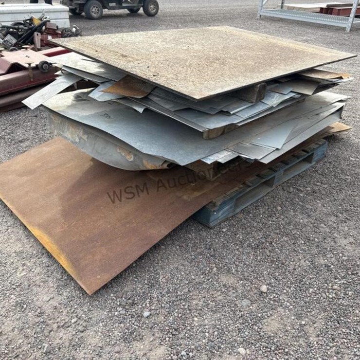 STACK OF ASST STEEL PLATE & SHEETING