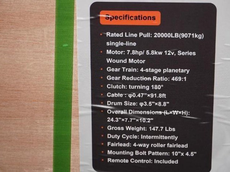 #5009-•-unused-2025-landhonor-electric-winch-image-4