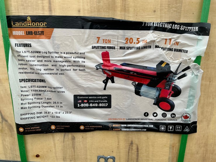 #5056-•-unused-2025-landhonor-7-ton-electric-log-splitter-image-1