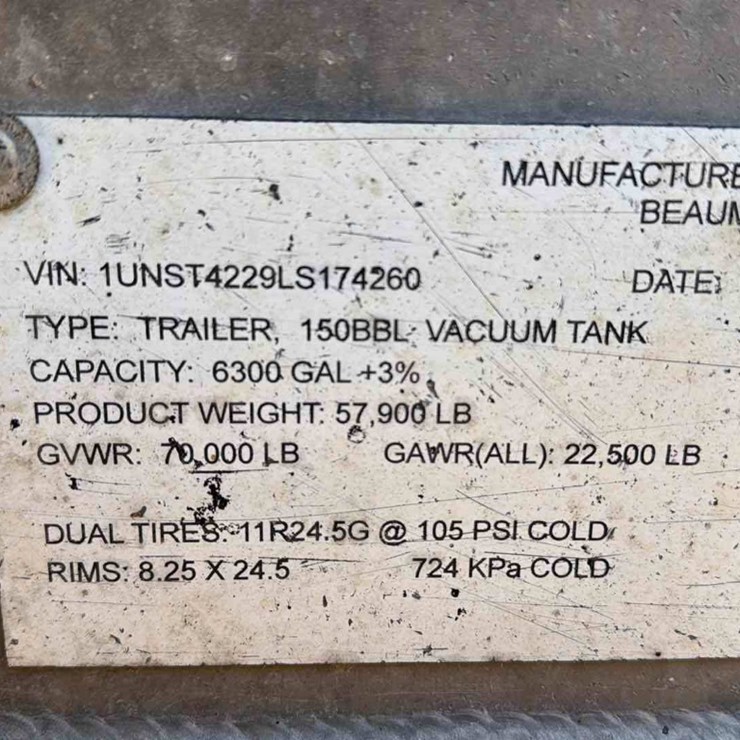 2020 DRAGON ESP 150BBL ALUMINUM