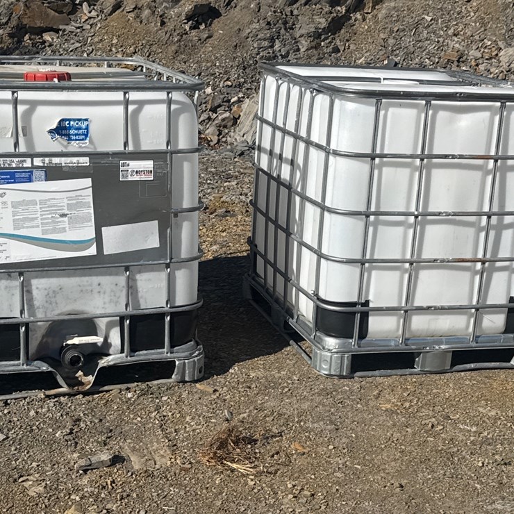 #1113 • 2- IBC tanks with galvanized crate