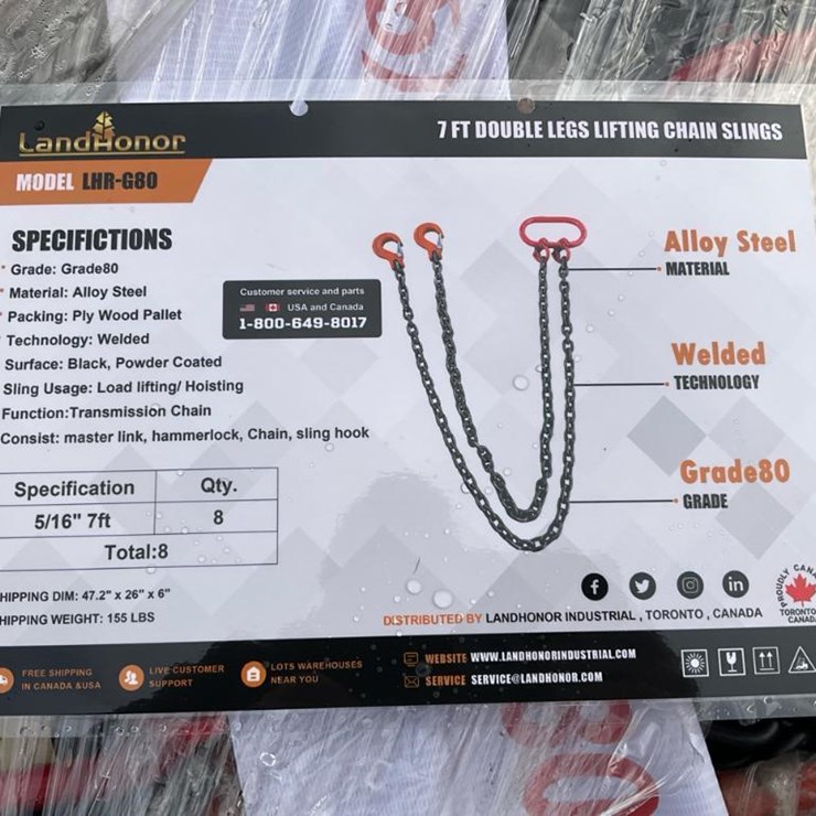 #5029 • Unused 2025 Landhonor 7 ft Double Legs Lifting Chain Sling