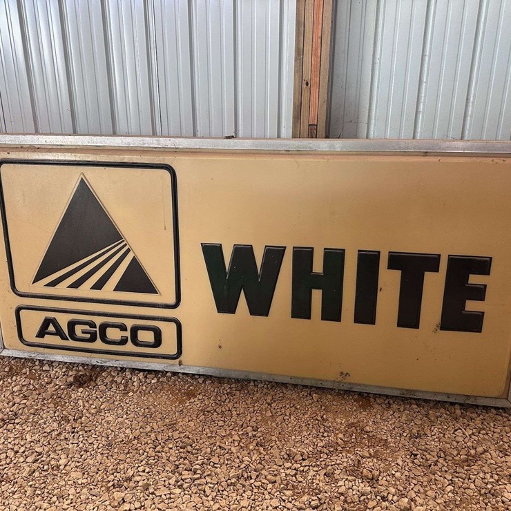 Agco White Lighted Double Sided Bubble Sign