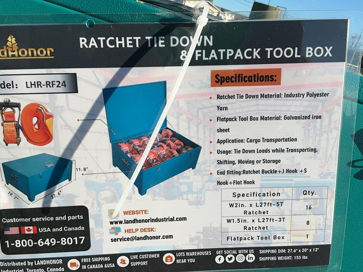 #5026-•-unused-2025-landhonor-ratchet-tie-down-&-flatpack-tool-box-image-2