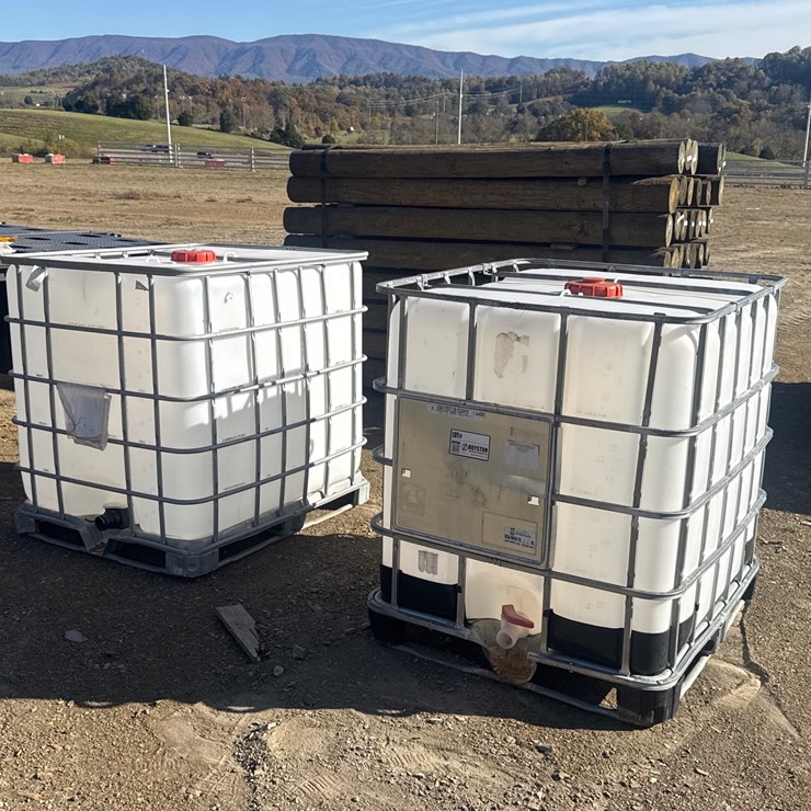 #1214 • 2- IBC tanks with galvanized crate
