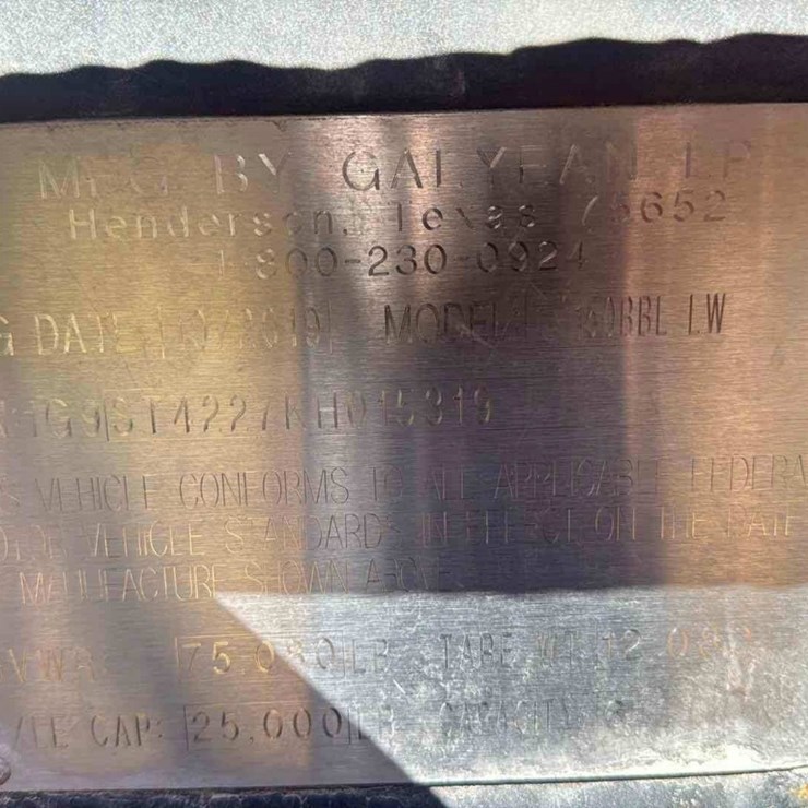2019 GALYEAN EQUIPMENT CO. 150BBL STEEL