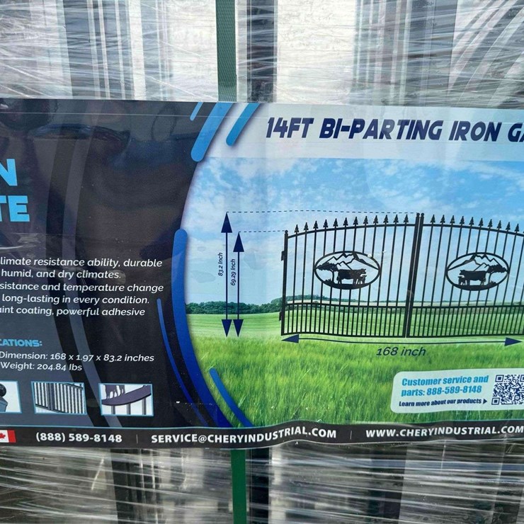 2025 Chery 14ft Bi-Parting Gate Cow Motif Style