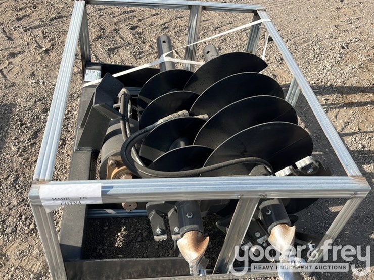 unused-jct-hydraulic-auger-drive-c/w-quick-attach-bits,-9",-12",-18",-special-alloy-bits-to-suit-skidsteer-image-6