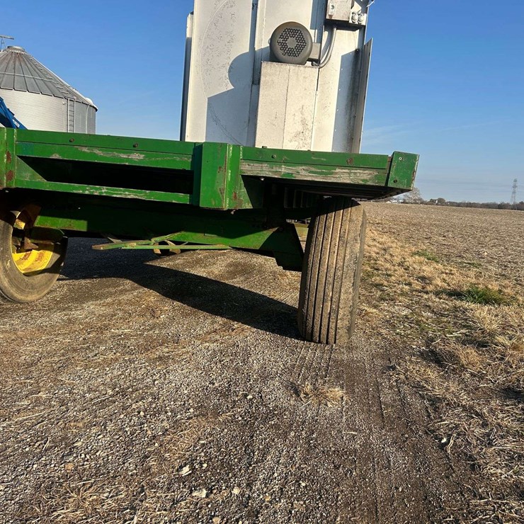 Flat bed wagon green with yellow wheels
