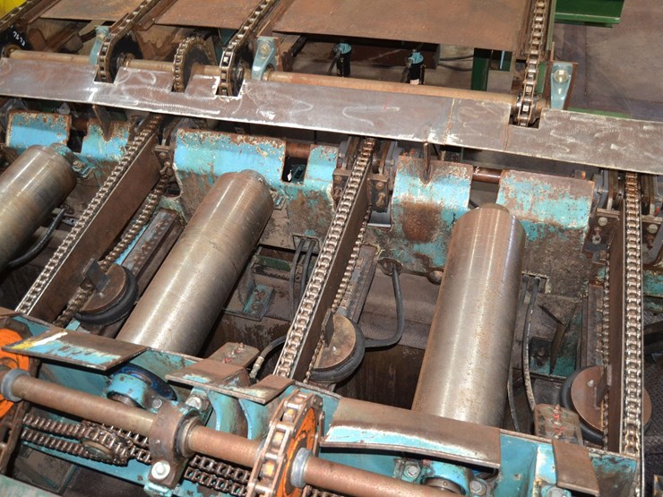 kockums-36"x14'-hands-off-infeed-rollcase-w/-4-arm-pop-up-positioner-w/-cant-turner-w/-hydraulic-drive-image-4