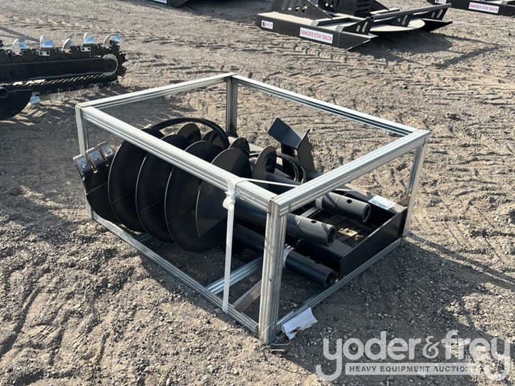unused-jct-hydraulic-auger-drive-c/w-quick-attach-bits,-9",-12",-18",-special-alloy-bits-to-suit-skidsteer-image-4