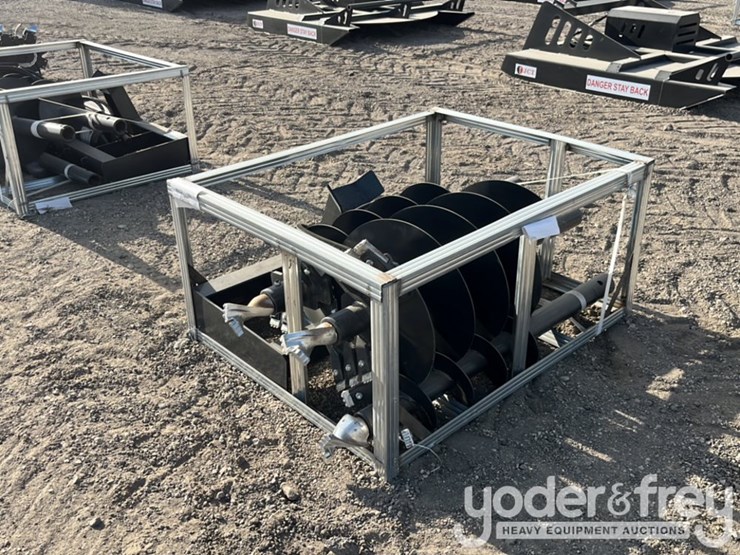 unused-jct-hydraulic-auger-drive-c/w-quick-attach-bits,-9",-12",-18",-special-alloy-bits-to-suit-skidsteer-image-3