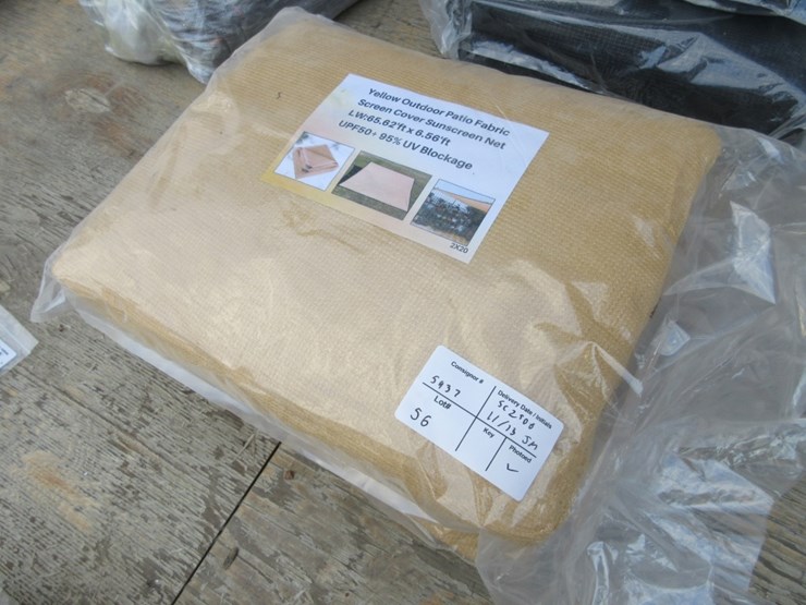 (2)-new-unused-yellow-outdoor-patio-fabric-screen,-image-2