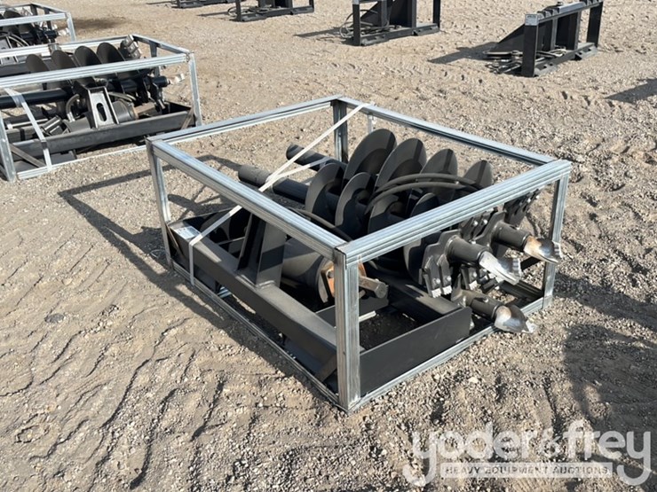 unused-jct-hydraulic-auger-drive-c/w-quick-attach-bits,-9",-12",-18",-special-alloy-bits-to-suit-skidsteer-image-2
