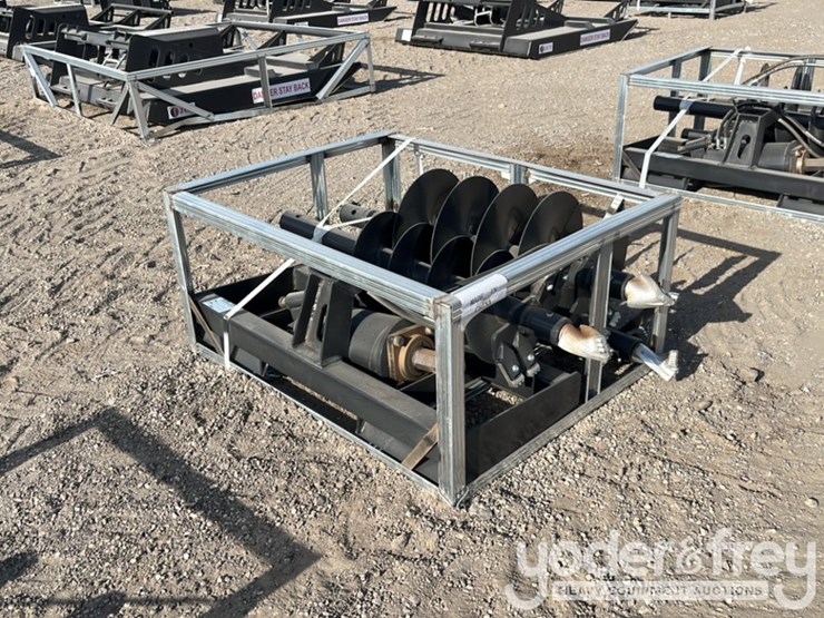 unused-jct-hydraulic-auger-drive-c/w-quick-attach-bits,-9",-12",-18",-special-alloy-bits-to-suit-skidsteer-image-2