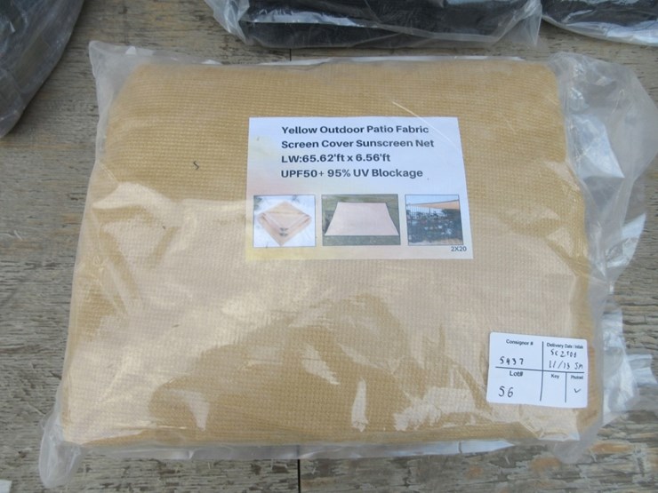 (2)-new-unused-yellow-outdoor-patio-fabric-screen,-image-1